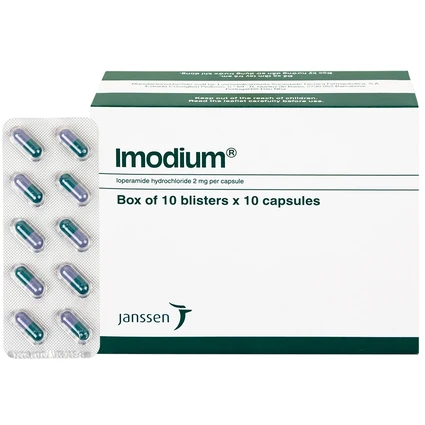 Thuốc Imodium 2mg Janssen điều trị tiêu chảy cấp tính (10 vỉ x 10 viên)