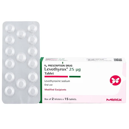 Thuốc Levothyrox 25µg Merck điều trị bướu giáp đơn thuần lành tính (2 vỉ x 15 viên)