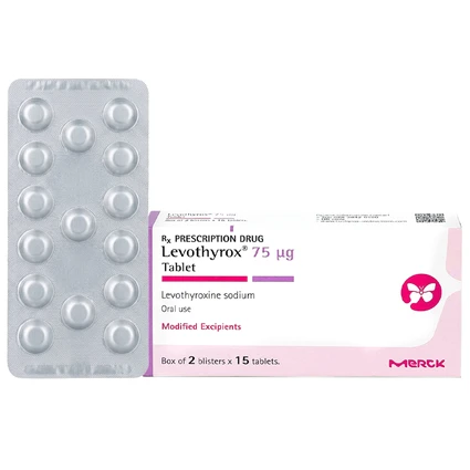 Thuốc Levothyrox 75µg Merck điều trị bướu giáp đơn thuần lành tính (2 vỉ x 15 viên)