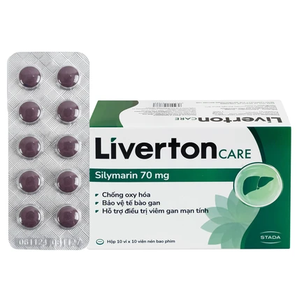 Thuốc Liverton Care 70mg Stada hỗ trợ điều trị viêm gan mạn tính, có tác dụng lợi mật (10 vỉ x 10 viên)
