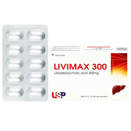 Thuốc Livimax 300 US Pharma điều trị xơ gan ứ mật nguyên phát (3 vỉ x 10 viên)