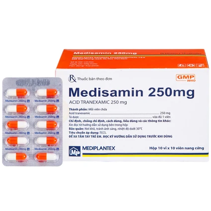 Thuốc Medisamin 250mg Mediplantex điều trị tình trạng chảy máu (10 vỉ x 10 viên) 