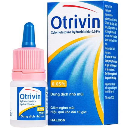 Thuốc nhỏ mũi Otrivin 0.05% Haleon điều trị nghẹt mũi, sung huyết mũi họng (10ml)