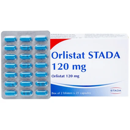 Thuốc Orlistat Stada 120mg hỗ trợ giảm nhẹ calo cho bệnh béo phì (2 vỉ x 21 viên)