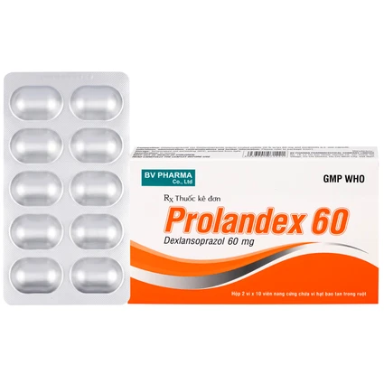 Thuốc Prolandex 60mg BV pharma điều trị ợ nóng liên quan bệnh trào ngược dạ dày - thực quản (2 vỉ x 10 viên)
