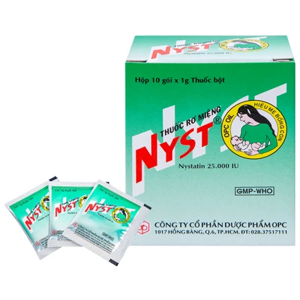 Thuốc rơ miệng Nyst 25.000IU OPC dự phòng và điều trị bệnh Candida miệng (10 gói)