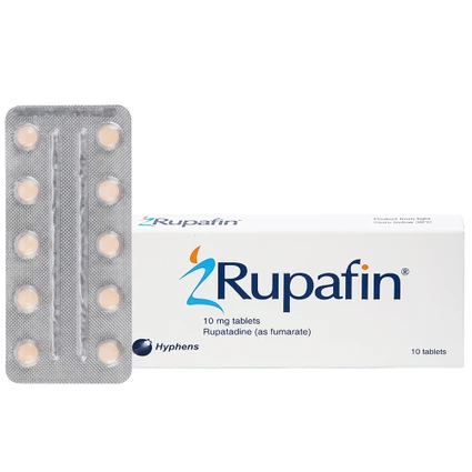 Thuốc Rupafin 10mg Hyphens điều trị viêm mũi dị ứng, nổi mày đay (1 vỉ x 10 viên)