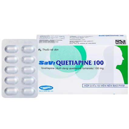 Thuốc Savi Quetiapine 100 điều trị tâm thần phân liệt (3 vỉ x 10 viên)