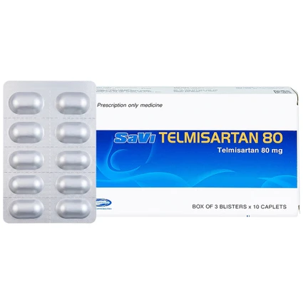 Thuốc Savi Telmisartan 80 điều trị tăng huyết áp (3 vỉ x 10 viên) 