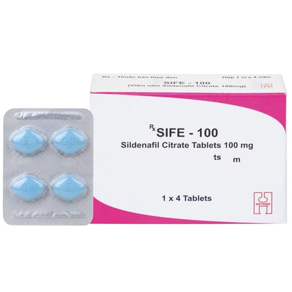 Thuốc Sife-100mg Hetero điều trị rối loạn chức năng cương dương ở nam giới (5 hộp x 4 viên)