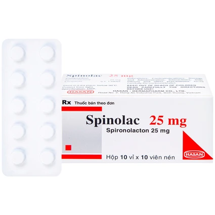 Thuốc Spinolac 25mg Hasan điều trị phù do tim sung huyết (10 vỉ x 10 viên) 