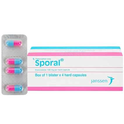 Thuốc Sporal Janssen điều trị các bệnh nấm phụ khoa, da, toàn thân (1 vỉ x 4 viên)