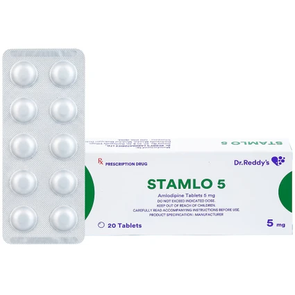 Thuốc Stamlo 5 Dr. Reddy's điều trị tăng huyết áp, đau thắt ngực ổn định mạn tính (2 vỉ x 10 viên)