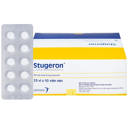 Thuốc Stugeron Janssen điều trị rối loạn tuần hoàn não (25 vỉ x 10 viên)