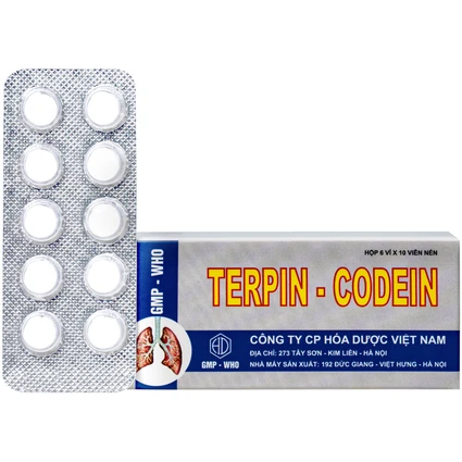 Thuốc Terpin-codein Hóa Dược điều trị giảm ho, long đờm hiệu quả (6 vỉ x 10 viên)