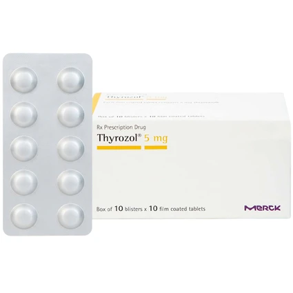 Thuốc Thyrozol 5mg Merck điều trị cường giáp (10 vỉ x 10 viên)