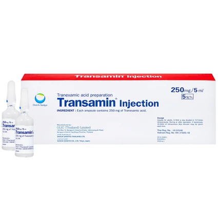 Thuốc tiêm Transamin Injection Daiichi-Sankyo điều trị bệnh bạch huyết, thiếu máu không tái tạo (1 vỉ x 10 ống x 5ml)
