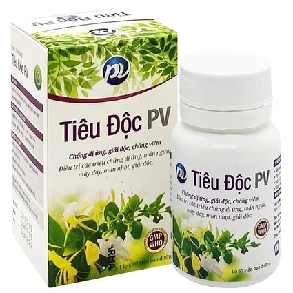 Thuốc Tiêu Độc PV điều trị dị ứng, mẩn ngứa, mày đay (60 viên)