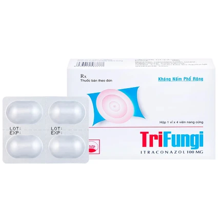 Thuốc Trifungi Pymepharco điều trị nhiễm nấm Candida ở miệng - họng (1 vỉ x 4 viên)