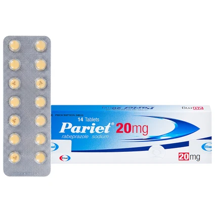 Thuốc ức chế bơm Proton Pariet 20mg Eisai điều trị loét dạ dày, tá tràng (1 vỉ x 14 viên) 