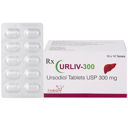Thuốc Urliv 300 Theon Pharmaceuticals điều trị làm tan sỏi mật, cải thiện chức năng gan (10 vỉ x 10 viên)