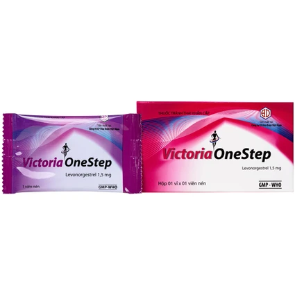 Thuốc Victoria 1,5mg Hóa Dược dùng để tránh thai khẩn cấp, dùng trong vòng 72 giờ sau giao hợp (1 vỉ x 1 viên)