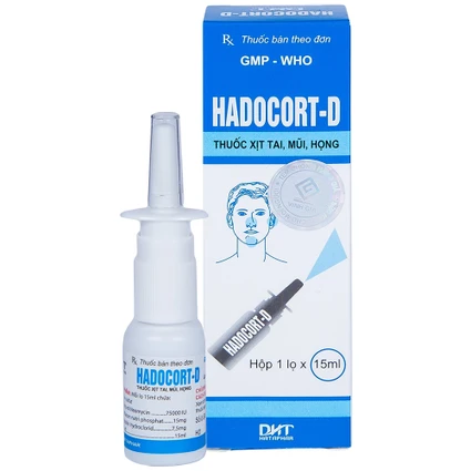Thuốc xịt Hadocort-D Hà Tây điều trị các bệnh viêm mũi, viêm xoang (15ml)