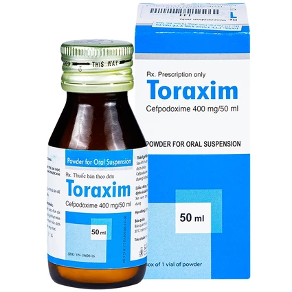 Bột pha hỗn dịch uống Toraxim 400mg/50ml Deltapharm điều trị câc chứng nhiễm khuẩn (50ml)