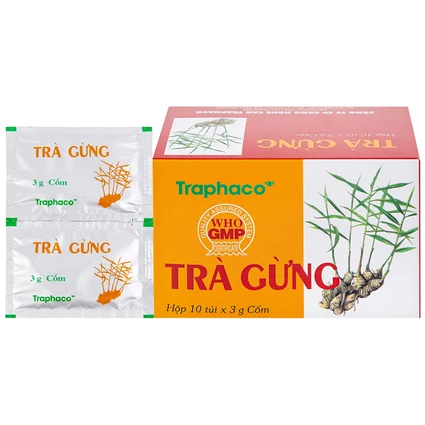 Trà Gừng Traphaco điều trị đau bụng do lạnh, đầy trướng, không tiêu (10 gói x 3g)