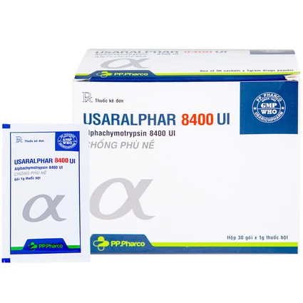 Thuốc Usaralphar 8400 UI Usarichpharm điều trị phù nề sau chấn thương, tổn thương mô mềm (30 gói x 1g)