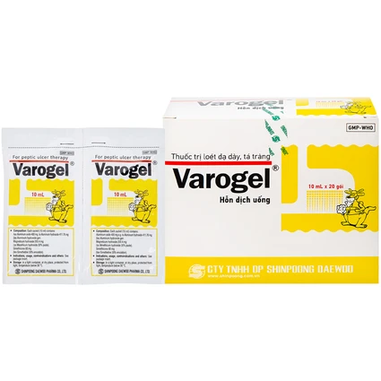 Hỗn dịch uống Varogel Shinpoong Deawoo điều trị viêm loét dạ dày, tá tràng (20 gói x 10ml)