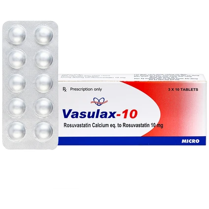Thuốc Vasulax-10 Micro điều trị rối loạn lipid máu (3 vỉ x 10 viên)