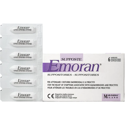 Viên đặt hậu môn Emoran Italy hỗ trợ điều trị trĩ và viêm trực tràng (1 vỉ x 6 viên)