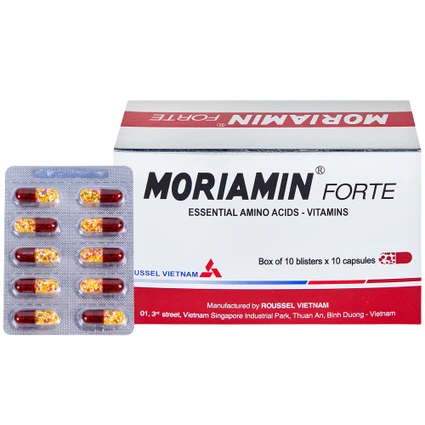 Viên nang cứng Moriamin Forte Roussel hỗ trợ duy trì và phục hồi sức khỏe (10 vỉ x 10 viên)