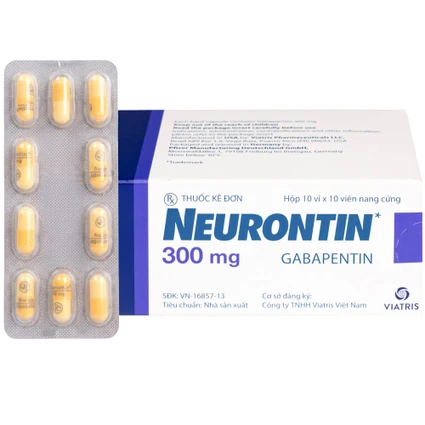 Viên nang cứng Neurontin 300mg VIATRIS điều trị hỗ trợ trong động kinh cục bộ (10 vỉ x 10 viên)