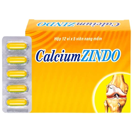 Viên nang mềm CalciumZindo USA NIC Pharma bổ sung canxi và vitamin D, phòng và điều trị loãng xương (12 vỉ x 5 viên)