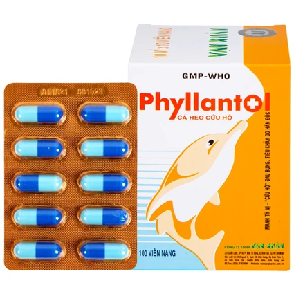 Viên nang Phyllantol Vạn Xuân điều trị bệnh tiêu hóa, gan mật, mệt mỏi, ngực sườn đầy tức (10 vỉ x 10 viên) 