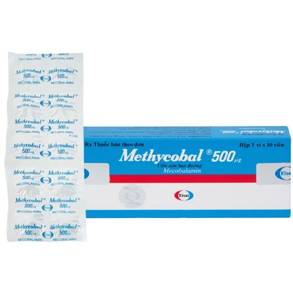 Viên nén Methycobal 500µg Eisai điều trị bệnh lý thần kinh ngoại biên (3 vỉ x 10 viên)