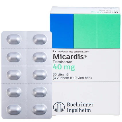 Viên nén Micardis 40mg Boehringer điều trị tăng huyết áp vô căn (3 vỉ x 10 viên)