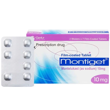 Viên nén Montiget 10mg Getz phòng và điều trị suyễn mạn tính (2 vỉ x 7 viên)