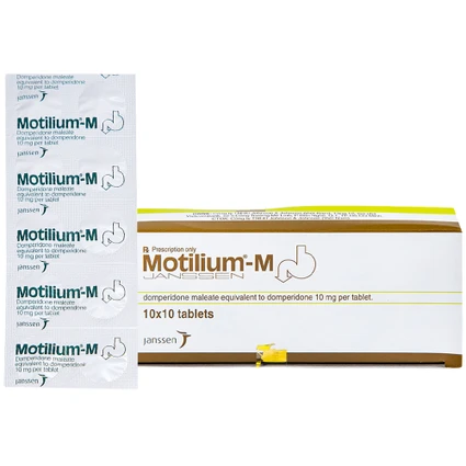 Viên nén Motilium-M Janssen điều trị triệu chứng nôn và buồn nôn (10 vỉ x 10 viên)