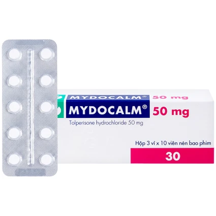 Viên nén Mydocalm 50mg Gedeon điều trị triệu chứng co cứng cơ sau đột quỵ (3 vỉ x 10 viên)