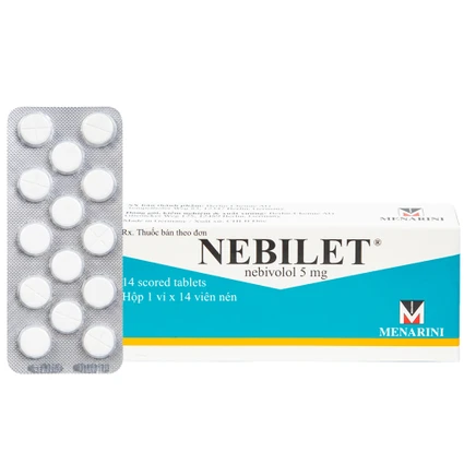 Viên nén Nebilet 5mg Menarini điều trị tăng huyết áp và suy tim mạn tính (1 vỉ x 14 viên)
