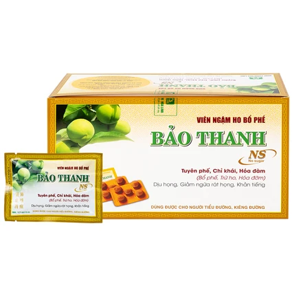 Viên ngậm ho bổ phế Bảo Thanh không đường dùng giảm các chứng ho do cảm lạnh, nhiễm lạnh (20 vỉ x 5 viên)
