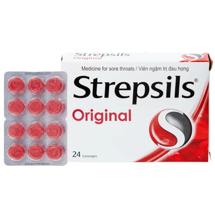 Viên ngậm Strepsils Original Reckitt Benckiser điều trị đau họng (2 vỉ x 12 viên)