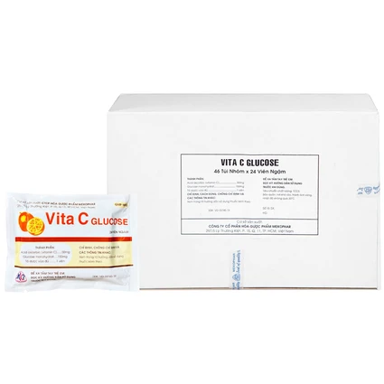 Viên ngậm Vita C Glucose Mekophar bổ sung Vitamin C (46 túi nhôm x 24 viên)