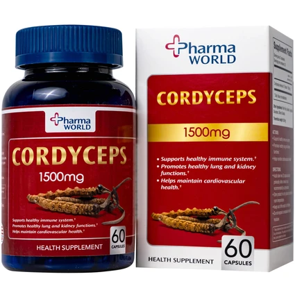 Viên uống Đông Trùng Hạ Thảo giúp tăng cường sức khỏe Cordyceps 1500mg Pharma World (60 viên)