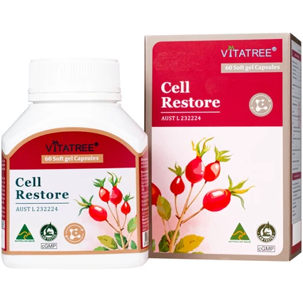 Viên uống hỗ trợ chống oxy hoá, hỗ trợ duy trì sức khoẻ, tốt cho mắt Vitatree Cell Restore (Hộp 60 viên)