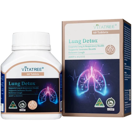 Viên uống hỗ trợ giảm ho, tăng cường sức đề kháng Vitatree Lung Detox (Hộp 60 viên)
