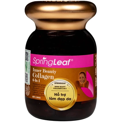 Viên uống hỗ trợ làm đẹp da Spring Leaf Inner Beauty Collagen 6-in-1 (Lọ 60 viên)